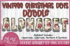 Christmas Vintage Polkadot Doodle Alphabet Set Product Image 1