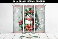 Vintage Green Pink Christmas Snowman SEAMLESS 20 oz Tumbler Product Image 1