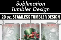 Vintage Green Pink Christmas Snowman SEAMLESS 20 oz Tumbler Product Image 4