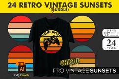 24 Retro Vintage Sunsets Bundle | Sublimation Circles Product Image 1