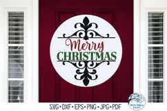 Fancy Merry Christmas SVG | Elegant Vintage Christmas Sign Product Image 2