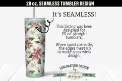 Pink Poinsettia Christmas Snowman SEAMLESS 20 oz Tumbler PNG Product Image 2