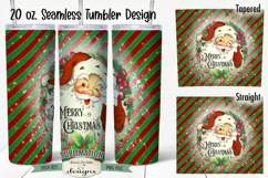 Vintage Santa Christmas 20 oz. Tumbler Sublimation Design Product Image 1