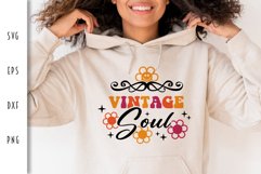 Retro SVG - Vintage Soul with Flowers Cut File Product Image 5