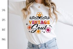 Retro SVG - Vintage Soul with Flowers Cut File Product Image 4