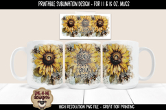 Vintage Sunflowers Sublimation Mug - 11 &amp; 15 oz sizes Product Image 2