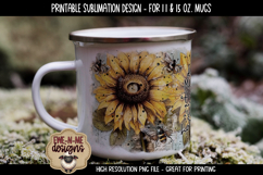 Vintage Sunflowers Sublimation Mug - 11 &amp; 15 oz sizes Product Image 3