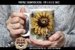 Vintage Sunflowers Sublimation Mug - 11 &amp; 15 oz sizes Product Image 4
