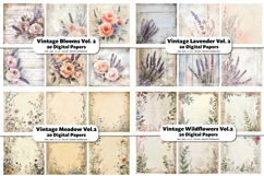Vintage Cottagecore Digital Paper Mega Bundle Product Image 2
