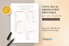 Vinyl Decal Order Form
