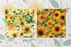 Sunflowers and Butterflies Seamless Patterns Product Image 3