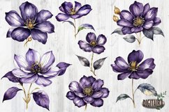 Watercolor Purple &amp; Gold Flower Bundle Product Image 2