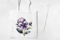 Birth Month Flowers Clipart, February Violet PNG. Product Image 3