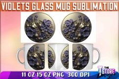 Violets Mug Sublimation | 11oz 15oz Mug Sublimation | PNG Product Image 1