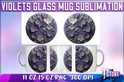 Violets Mug Sublimation | 11oz 15oz Mug Sublimation | PNG Product Image 1
