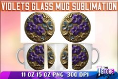 Violets Mug Sublimation | 11oz 15oz Mug Sublimation | PNG Product Image 1