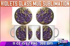 Violets Mug Sublimation | 11oz 15oz Mug Sublimation | PNG Product Image 1