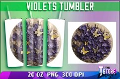 Violets Tumblers Wrap 20 oz. | Violets PNG | PNG 300 DPI Product Image 3