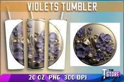 Violets Tumblers Wrap 20 oz. | Violets PNG | PNG 300 DPI Product Image 3