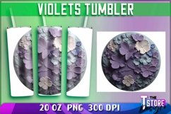 Violets Tumblers Wrap 20 oz. | Violets PNG | PNG 300 DPI Product Image 4