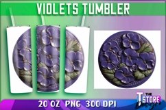 Violets Tumblers Wrap 20 oz. | Violets PNG | PNG 300 DPI Product Image 1