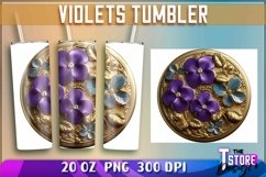 Violets Tumblers Wrap 20 oz. | Violets PNG | PNG 300 DPI Product Image 5