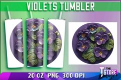 Violets Tumblers Wrap 20 oz. | Violets PNG | PNG 300 DPI Product Image 1