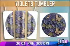 Violets Tumblers Wrap 20 oz. | Violets PNG | PNG 300 DPI Product Image 2