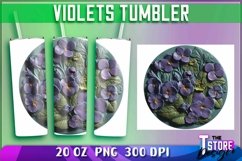 Violets Tumblers Wrap 20 oz. | Violets PNG | PNG 300 DPI Product Image 1