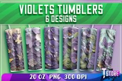 Violets Tumblers Wrap 20 oz. | Violets PNG | PNG 300 DPI Product Image 1