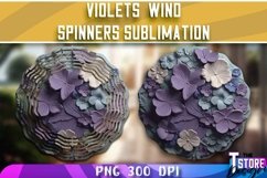 Violets Wind Spinners Sublimation | PNG Design | PNG 300 DPI Product Image 1