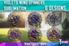 Violets Wind Spinners Sublimation | PNG Design | PNG 300 DPI Product Image 1