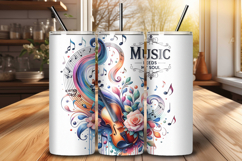 Music Feeds My Soul Violin 20 oz Tumbler Wrap PNG Product Image 1
