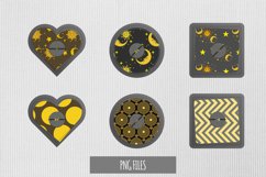 Vintage Moon and Sun Seamless Pattern with Buttons Product Image 1