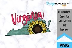 Sublimation Sunflower State - Virginia - Sunflower Product Image 1