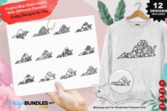 Virginia Map State Inside With Different Element Clipart Set Product Image 1