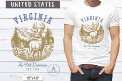 Virginia PNG Vintage United States Sublimation Design