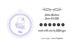 Virgo Necklace Laser Cut SVG Product Image 2