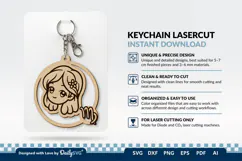 Cute Zodiac Keychain SVG | Virgo Astrology Design Product Image 3