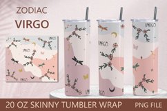 Zodiac 20 oz skinny tumbler wrap, Flower virgo constellation Product Image 1
