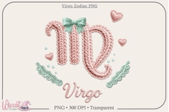 Virgo Zodiac PNG, Cozy Faux Knit Astrology Clipart, Product Image 1