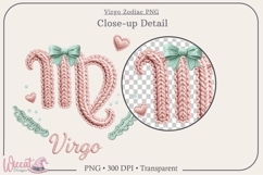 Virgo Zodiac PNG, Cozy Faux Knit Astrology Clipart, Product Image 2