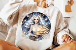 virgo goddess zodiac png, virgo astrology horoscope sublimation, celestial virgo clipart design, horoscope virgo png file, zodiac goddess printable art, virgo astrology t shirt design, spiritual zodiac virgo sublimation, horoscope sign png clipart, virgo 
