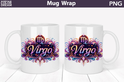 Virgo Zodiac Mug Wrap | Astrology Cup Sublimation Product Image 1