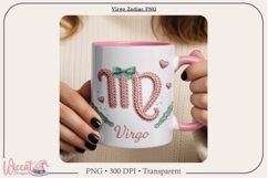 Virgo Zodiac PNG, Cozy Faux Knit Astrology Clipart, Product Image 4