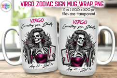 Snarky Skeleton Zodiac Sign Mug Wrap, Virgo Zodiac Mug Product Image 1
