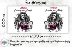 Snarky Skeleton Zodiac Sign Mug Wrap, Virgo Zodiac Mug Product Image 2