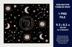 Virgo sublimation tumbler wrap, zodiac tumbler 20 oz skinny Product Image 2