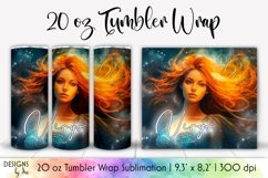 Virgo Zodiac Sign Tumbler Wrap Sublimation | Virgo Horoscope Product Image 1