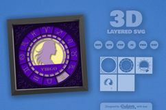 Virgo Zodiac 3D Shadow Box Layered Papercut Product Image 2